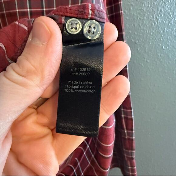 John Varvatos Plaid Button Down Size S - Picture 4 of 5